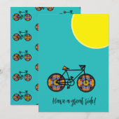 Zonnebloem fiets wenskaart feestdagenkaart (Voorkant / Achterkant)