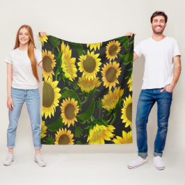 Zonnebloem Fleece Deken