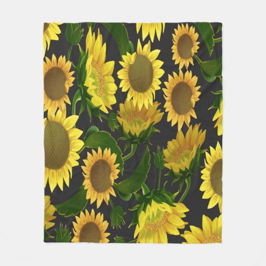 Zonnebloem Fleece Deken (Voorkant)