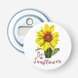 Zonnebloem Flesopener Button Flesopener