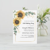 Zonnebloem Floral 80th Birthday Party Kaart (Staand voorkant)