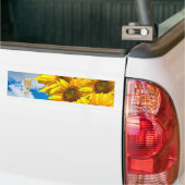 Zonnebloem Floral Baby Angel Bumpersticker (Op Truck)