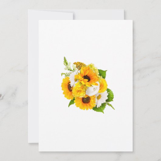  Zonnebloem Floral Baby Sprinkle Uitnodiging (Achterkant)