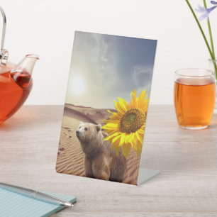 Zonnebloem Floral Beer Pedestal Sign Reclamebord Met Voetstuk