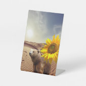 Zonnebloem Floral Beer Pedestal Sign Reclamebord Met Voetstuk (Voorkant)