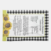 Zonnebloem Floral Black White Pset Theedoek (Horizontaal)