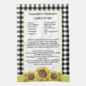 Zonnebloem Floral Black White Pset Theedoek (Verticaal)