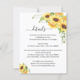 Zonnebloem Floral Boho Chic-kaart Kaart