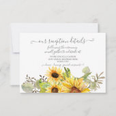 Zonnebloem Floral BOHO Waterverf Reception Detail RSVP Kaartje (Voorkant)