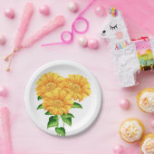 Zonnebloem Floral bruiloft Zomer Geel Papieren Bordje (Feest)