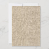 Zonnebloem Floral Burlap bruiloft Kaart (Achterkant)