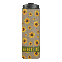 Zonnebloem Floral Burlap Rustige Olive Green Custo
