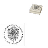 Zonnebloem Floral Design Bijenhouder Apiary Logo Rubberstempel (Gestempeld)