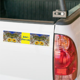 Zonnebloem Floral Dinosaur Bumpersticker