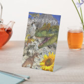 Zonnebloem Floral Dinosaur Pedestal Sign Reclamebord Met Voetstuk (Insitu)