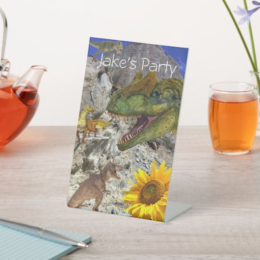 Zonnebloem Floral Dinosaur Pedestal Sign Reclamebord Met Voetstuk (Insitu)