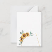 Zonnebloem Floral Gold geometrisch sparen de datum Notitiekaartje (Achterkant)
