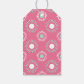 Zonnebloem Floral Patroon Gift Label Roze en Blauw Cadeaulabel (Achterkant)