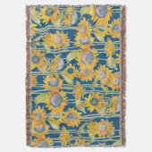 Zonnebloem Floral Pattern Blue Deken (Voorkant Verticaal)