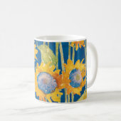Zonnebloem Floral Pattern Blue Koffiemok (Voorkant rechts)