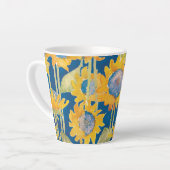 Zonnebloem Floral Pattern Blue Latte Mok (Linkerhoek)