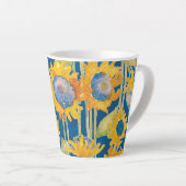 Zonnebloem Floral Pattern Blue Latte Mok (Rechterhoek)