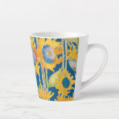 Zonnebloem Floral Pattern Blue Latte Mok (Rechts)