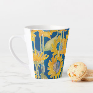 Zonnebloem Floral Pattern Blue Latte Mok