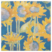Zonnebloem Floral Pattern Blue Stof (Swatch)