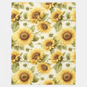 Zonnebloem Floral Pattern Fleece Deken (Voorkant)