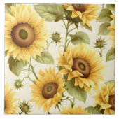 Zonnebloem Floral Pattern Tegeltje (Voorkant)