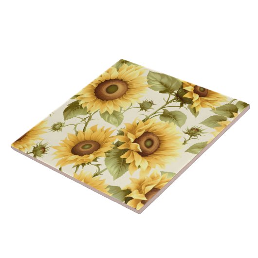Zonnebloem Floral Pattern Tegeltje (Zijkant)