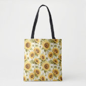 Zonnebloem Floral Pattern Tote Bag (Voorkant)
