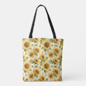 Zonnebloem Floral Pattern Tote Bag (Achterkant)