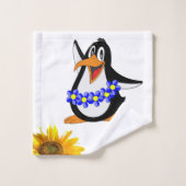 Zonnebloem Floral Penguin Bath-handdoeken Bad Handdoek (Wasdoekje)