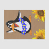 Zonnebloem Floral Penguin-papier Tissuepapier (Voorkant)