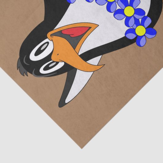 Zonnebloem Floral Penguin-papier Tissuepapier (Detail)
