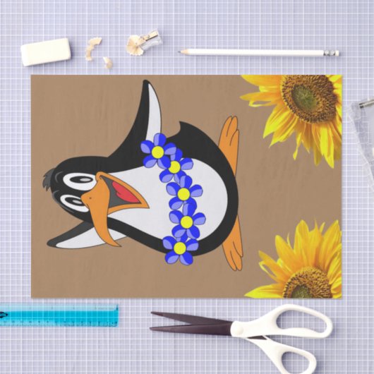 Zonnebloem Floral Penguin-papier Tissuepapier (Craft)
