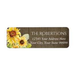 Zonnebloem Floral Rustic Farmhouse | Retouradres Etiket