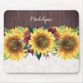 Zonnebloem Floral Rustic - Persoonlijke benaming Muismat (Voorkant)
