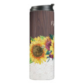 Zonnebloem Floral Rustic - Persoonlijke benaming Thermosbeker (Gedraaid links)