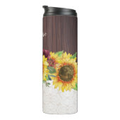 Zonnebloem Floral Rustic - Persoonlijke benaming Thermosbeker (Geroteerd rechts)