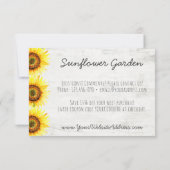 Zonnebloem Floral & Rustic Wood Dank u Bedankkaart (Achterkant)