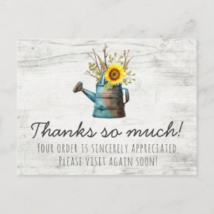 Zonnebloem Floral & Rustic Wood  Dank u Briefkaart
