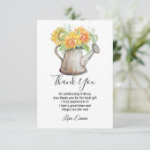 zonnebloem , florale dank je kaart (Staand voorkant)