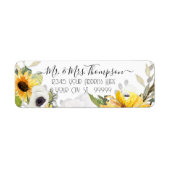 Zonnebloem Florenz Waterverf Geel Witte Bloem Etiket (Voorkant)