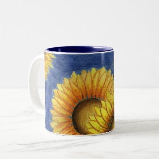 Zonnebloem Flower Coffee Mok Verjaardagscadeau (Voorkant links)