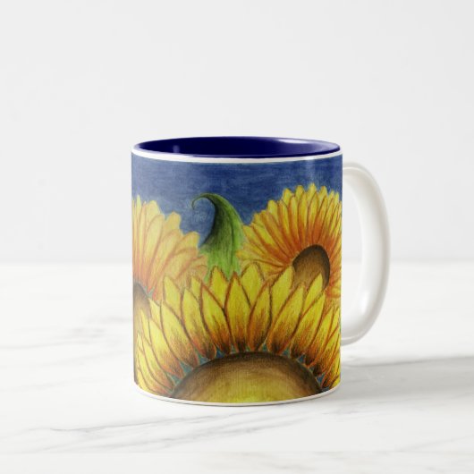 Zonnebloem Flower Coffee Mok Verjaardagscadeau (Voorkant rechts)