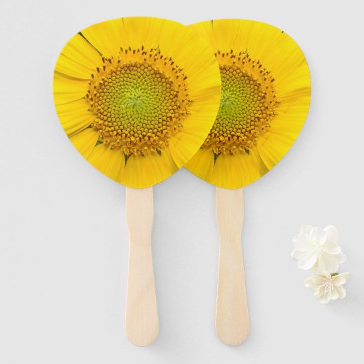 Zonnebloem Flower Fotografie Hand Fan Handwaaier (Voorkant en achterkant)
