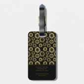 Zonnebloem Folie Initiaal Monogram Reizen Bagagela Bagagelabel (Achterkant verticaal)